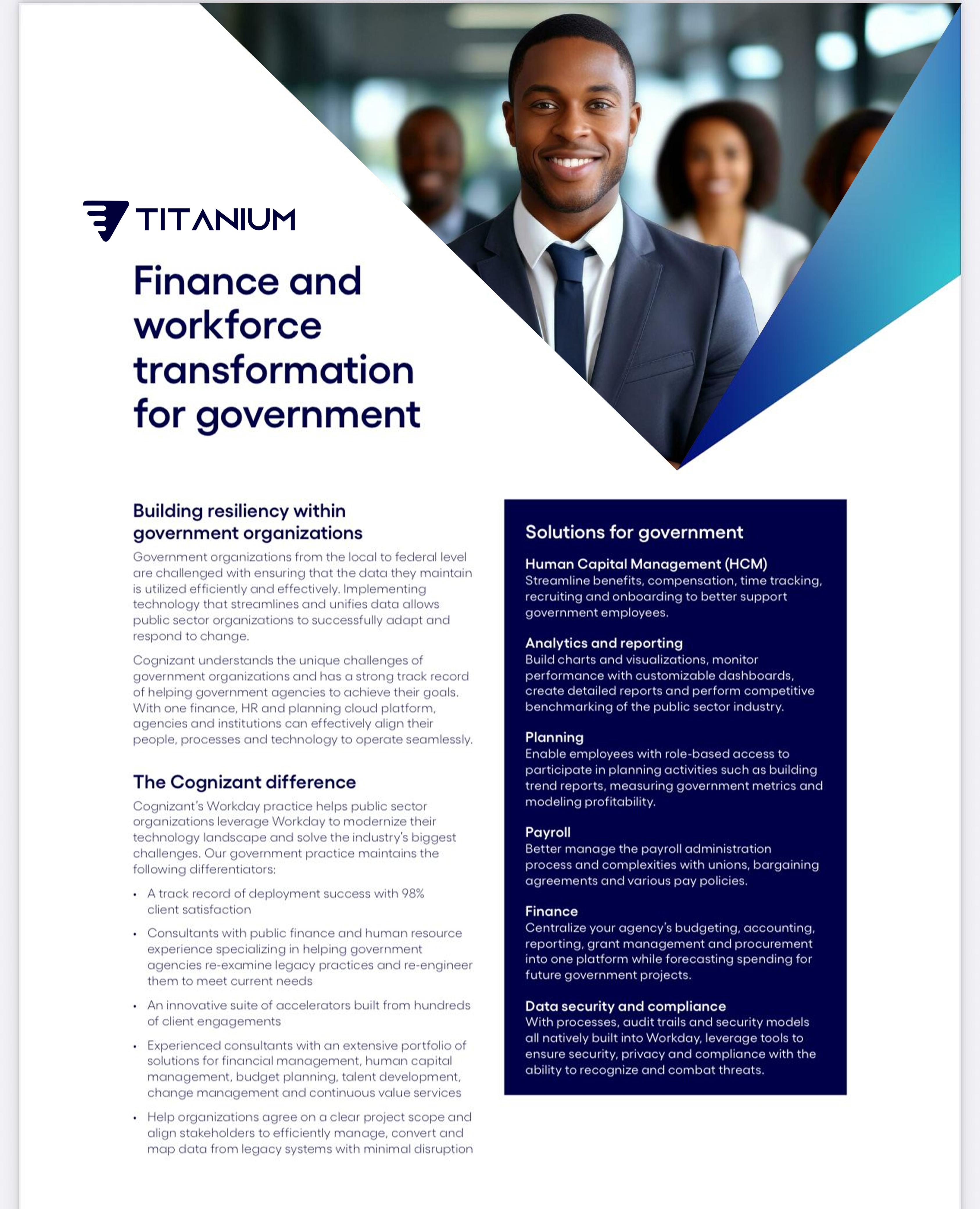 Finance and workforce transformation for government - Titanium solutions document